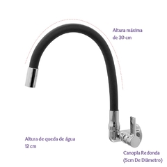 TORNEIRA COZINHA PAREDE COLOR BLACK GOURMET 1/4 VOLTA - ALPHA 1168 - comprar online