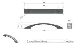 PUXADOR DE ARMÁRIO ABS HAMBURGO 128MM COD108 - CONSTRUNARA Material de Construção