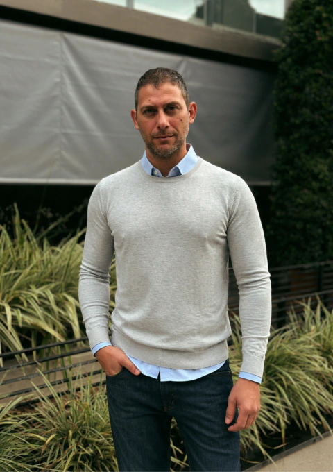 Sweater Rochas Gris Perla