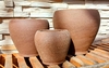 TRIO RUSTICO EN GRES CON HERMOSOS DETALLES DE TERMINACION / PIEZAS ARTESANALES / TIENEN DRENAJE - PRECIO POR LAS 3 PIEZAS