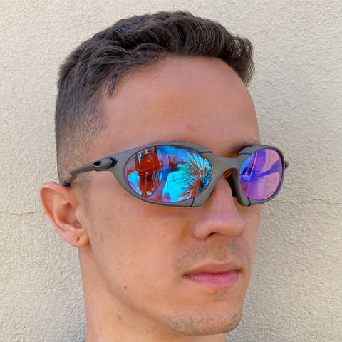 Óculos Romeo1 X-Metal - Lente Rosa Claro Borracha Preta