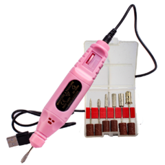 Esmeril Drill Torno Pulidor De Uñas + Set De Puntas DMJ9201