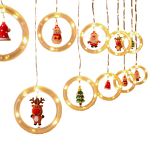 Serie de aros con colgantes de figuras navideñas DML8220