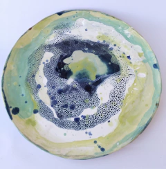 Plato esmaltado 1,5 x 40 cm; apto vajilla