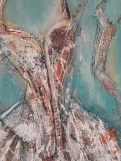 Pliegues y Recorridos. 87 x 148 cm. Pintura collage