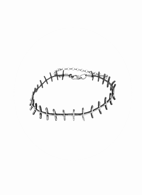 Choker Livia de couro prata
