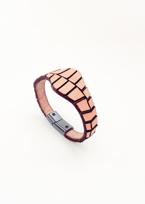 Pulseira Lídia de couro natural