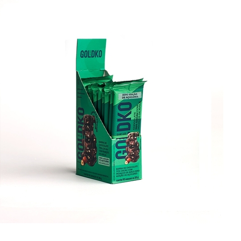 Barra De Chocolate 70% Cacau C/ Pedaços Avelã 20g Goldko (Display 10x20g)