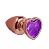 Plug Anal M Coração Rose com Roxo