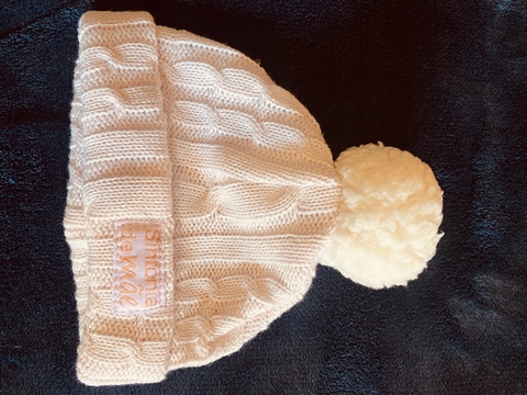 Gorro tricô rosa