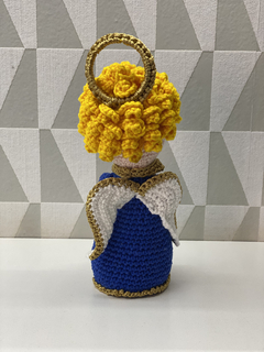 Anjinho de crochê amigurumi Azul na internet