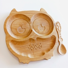 PLATO DE MADERA BÚHO - comprar online
