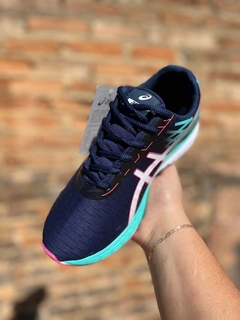 Tênis Asics Gel Marinho, Azul Celeste e Rosa - Feminino