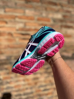 Tênis Asics Gel Marinho, Azul Celeste e Rosa - Feminino na internet