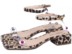Sandálias Femininas Com Apliques em Bolinhas Coloridas - comprar online