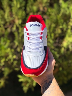 Tênis Tommy Hilfiger Couro Branco e Vermelho - comprar online