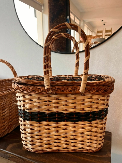 Canasta matera mimbre con tapa