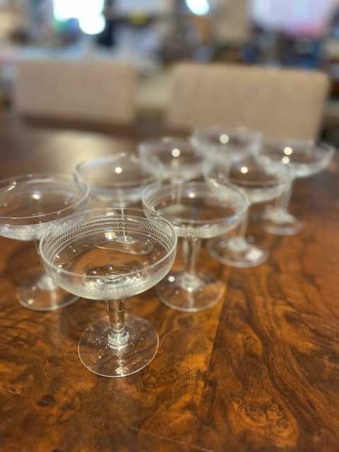 Set x 8 copas vidrio tallado