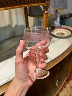 Set x11 copas vidrio tallado fume rosa claro - comprar online