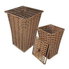 Kit 02 Cestos 1 Roupas E Cesto Lixo Banheiro Junco - comprar online