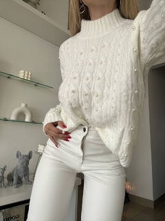 sweater pearls white