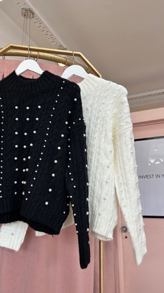 sweater pearls white en internet