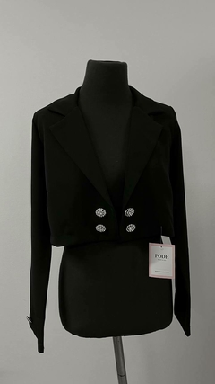 Crop blazer Pía silver