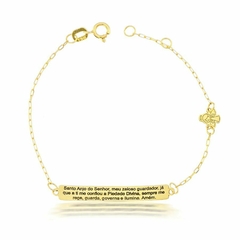 Pulseira infantil em ouro 18k oração