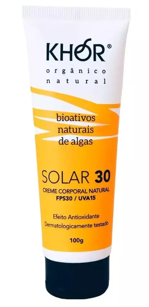 Protetor Solar KHOR FPS 30/ UVA 17 com Bioativos de Algas - 100g - Antioxidante e Dermatologicamente Testado - comprar online