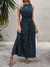 Vestido Estampado com Elástico na Cintura sem Mangas