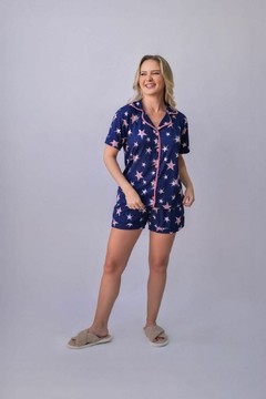 Pijama Americano Estrelas em SUEDE na internet