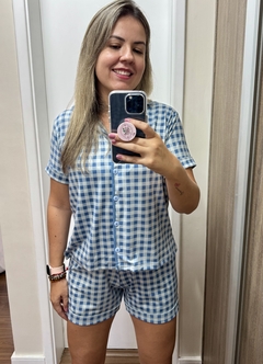 Pijama Americano Xadrez em SUEDE - comprar online