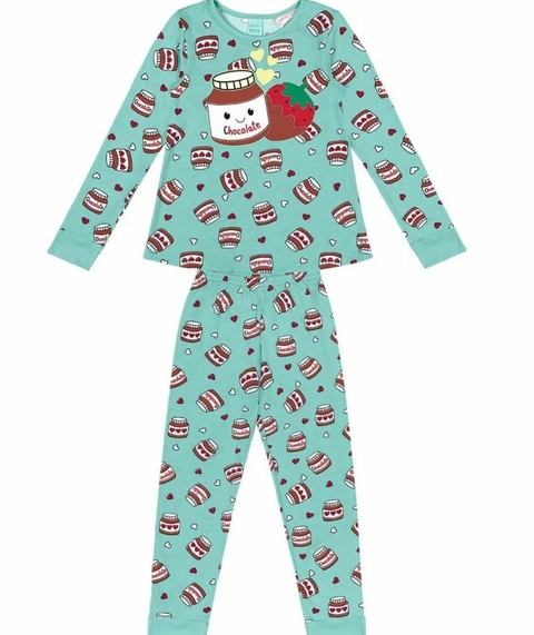 Pijama Longo Nutella Verde