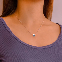 Gargantilha Prata Olho Grego 10mm - comprar online