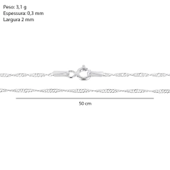 Corrente Prata Singapura Fio 2mm - comprar online