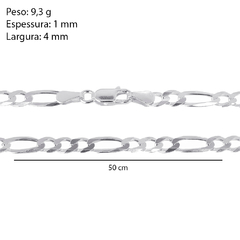 Corrente Prata Grumet Alternada 3x1 Fio 4mm - comprar online