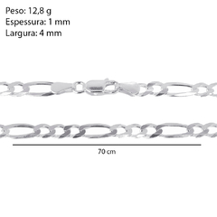 Corrente Prata Grumet Alternada 3x1 Fio 4mm - loja online