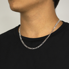 Corrente Prata Grumet Alternada 3x1 Fio 4mm