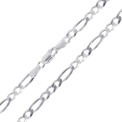 Corrente Prata Grumet Alternada 3x1 Fio 4mm na internet