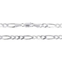 Corrente Prata Grumet Alternada 3x1 Fio 4mm - Via Vizzon