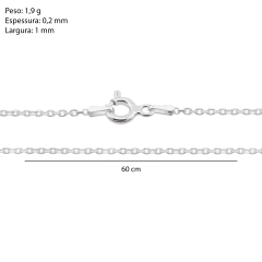 Corrente Prata Cadeado 1mm - comprar online