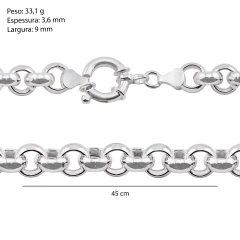 Corrente Prata Elo Português 9mm - comprar online