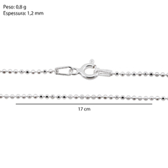 Corrente Prata Fio Bolinhas 1,2mm - comprar online