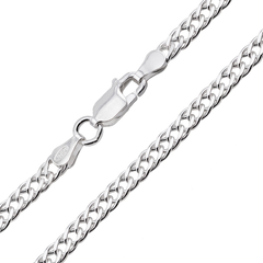Corrente Prata Grumet Fio Duplo 4mm