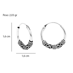 Argola Prata Bali 16mm na internet