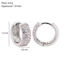 Argola Prata 4 Fileiras de Zircônias 13mm c/ Ródio na internet