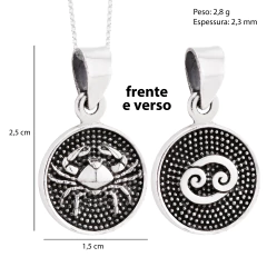 Imagem do Pingente Prata Envelhecida Signo Câncer