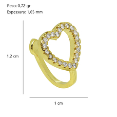 Outlet Piercing Coração Zirconia Folheado na internet