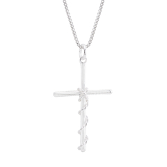 Colar Masculino Prata Cruz v15 60cm - Via Vizzon