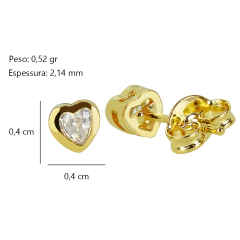 Outlet Brinco Coração Cristal P Folheado na internet
